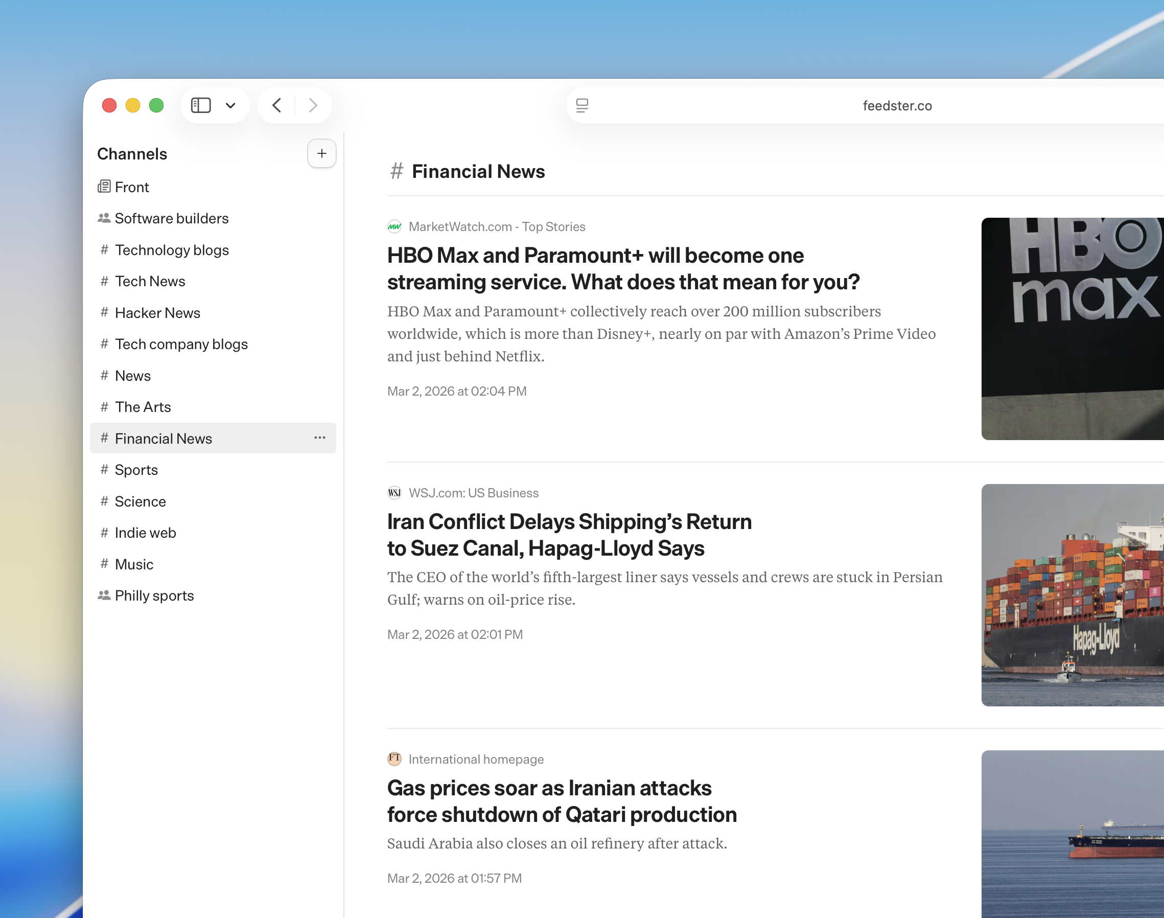 A channel on Feedster