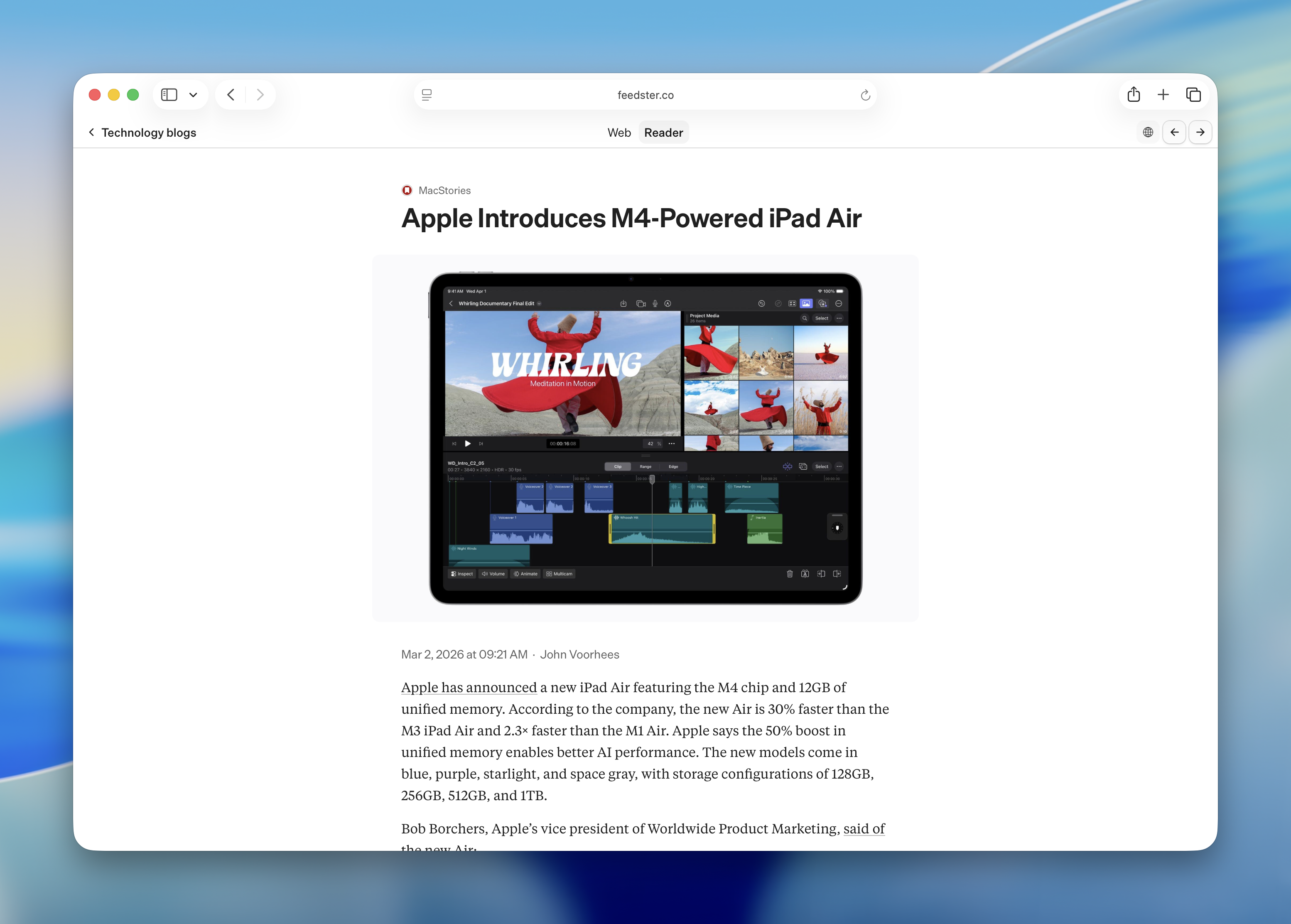 Reading content on Feedster